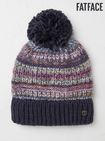 FatFace Blue Spacedye Bobble Hat (B89076) | €18