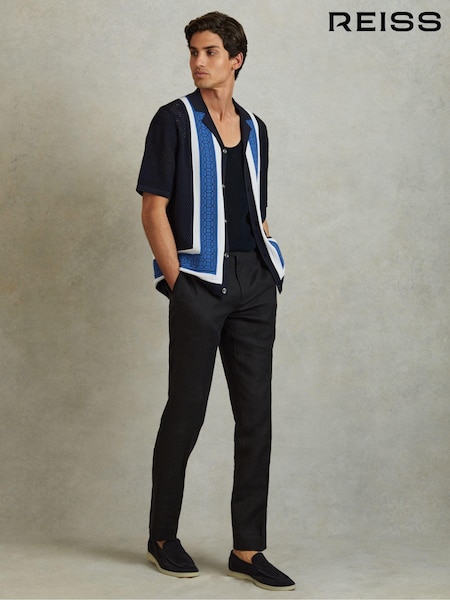 Reiss Jensen Embroidered Cuban Collar Shirt (B89125) | ‏1,225‏₪
