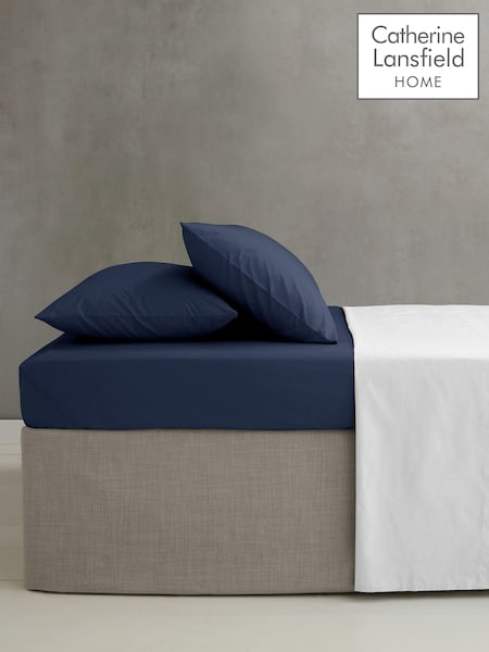 Catherine Lansfield Navy Blue Percale Extra Deep Fitted Sheet (B89163) | €21 - €27