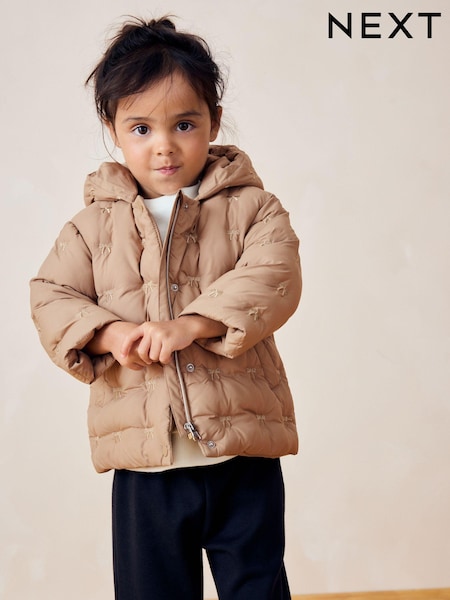Neutral Shower Resistant Neutral Bow Padded Coat (3mths-7yrs) (B89296) | AED109 - AED124