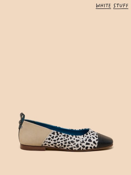 White Stuff Natural Loral Leather Ballet Pumps (B89350) | 399 QAR