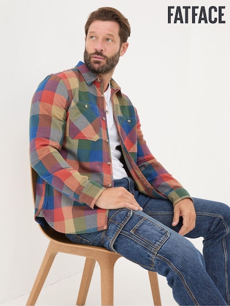 FatFace Blue/Orange Rye Buffalo Check Shirt (B89389) | €46