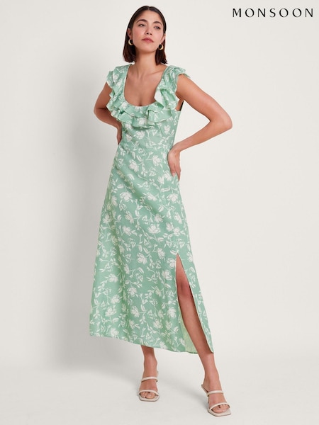 Monsoon Green Saskia Ruffle Dress (B89425) | € 75