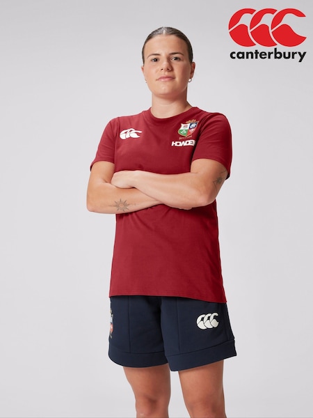 Canterbury Red British & Irish Lions Rugby Cotton Jersey T-Shirt (B89483) | ₪151
