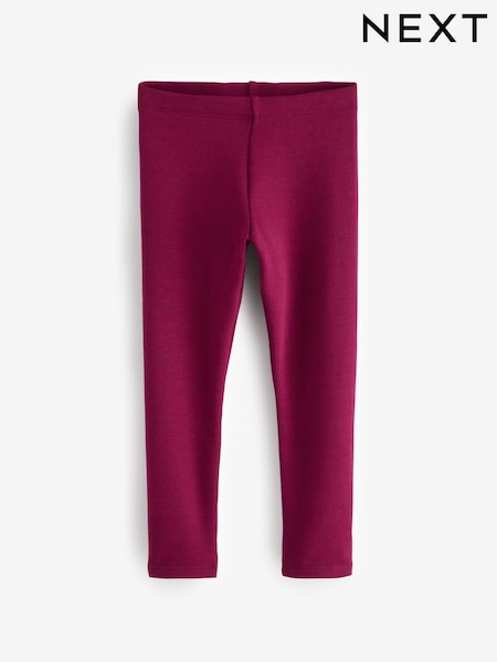 Burgundy Red Regular Length Cosy Fleece Lined Leggings (3-16yrs) (B89661) | AED25 - AED42