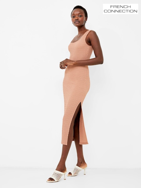 French Connection Brown Textured Sadie Dress (B89699) | €37