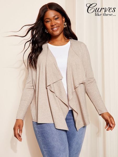 Cream - Curves Like These Waterfall Cardigan (B89859) | € 19
