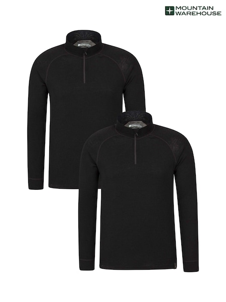 Mountain Warehouse Black Merino Multipack Thermal Top (B89934) | AED512