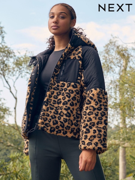 Animal Print Teddy Borg Jacket (B89952) | €49