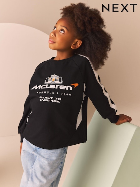 Black Mclaren Long Sleeve 100% Cotton Sweatshirt (3-16yrs) (B89991) | €9 - €12
