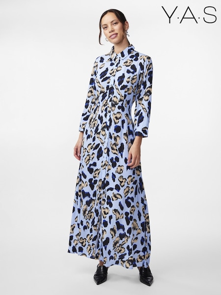 Y.A.S Blue Maxi Shirt Dress (B90015) | €25