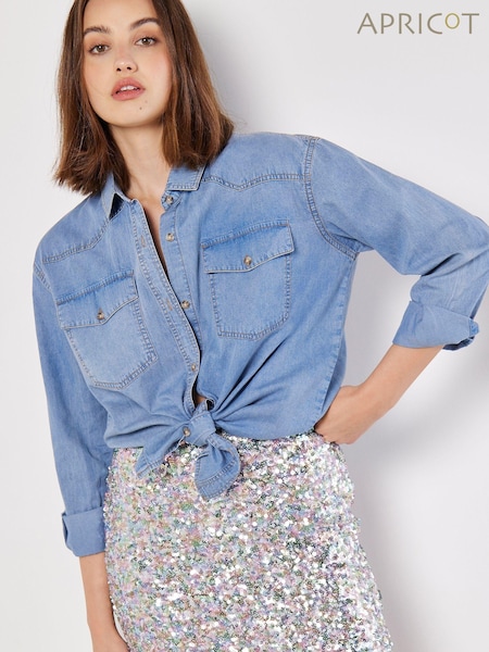 Apricot Green Mini Multicolour Sequins Skirt (B90038) | €51