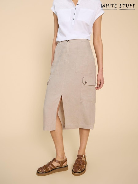White Stuff Natural Arabella Linen Blend Skirt (B90094) | €41.50