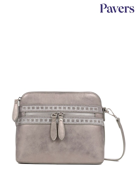 Creme natural - Pavers Zip-Fasten Crossbody Black Bag (B90154) | R$ 275