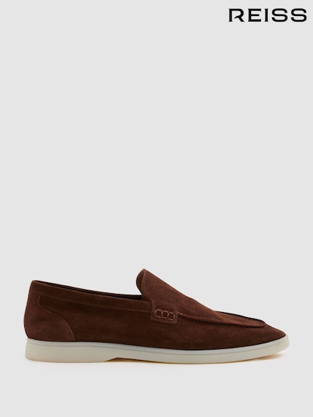 Marrón oscuro - Reiss Kason Suede Slip-On Loafers (B90159) | 245 €