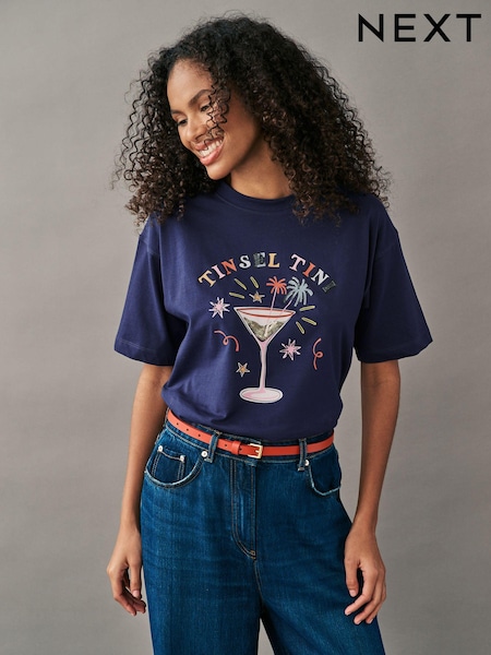 Tinsel Tini Christmas Short Sleeve 100% Cotton T-Shirt (B90287) | €13.50
