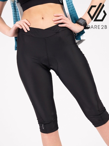 Dare 2b Worldly Gel Cycling Capri 3/4 Black Leggings (B90339) | R$ 445