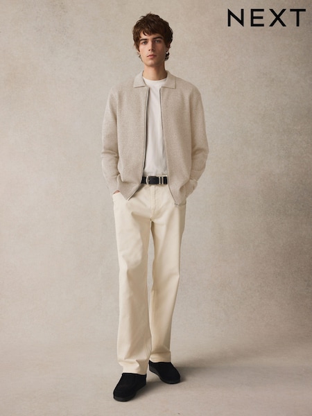 Nevtralno - Regular Fit Cotton Rich Knit Zip-Through Shacket (B90356) | € 31
