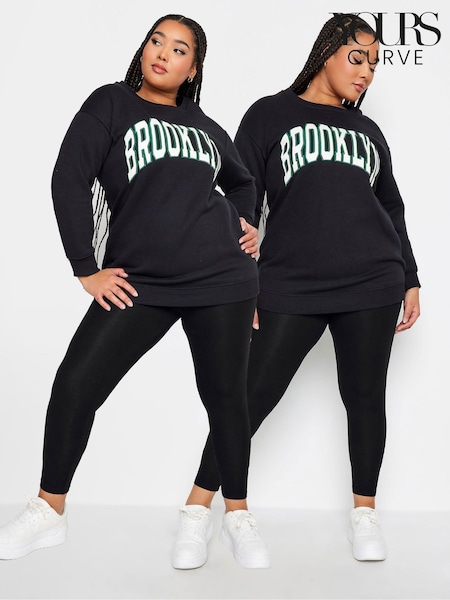 Yours Curve Black Soft Touch Viscose Leggings 2 Pack (B90403) | R$ 215