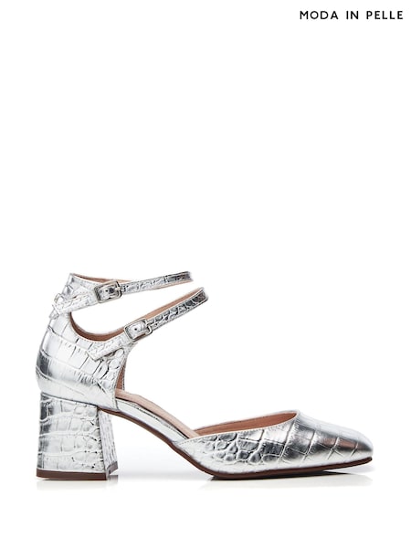 Moda in Pelle Daziah Square Toe Block Multi Strap Heels (B90572) | ₪498