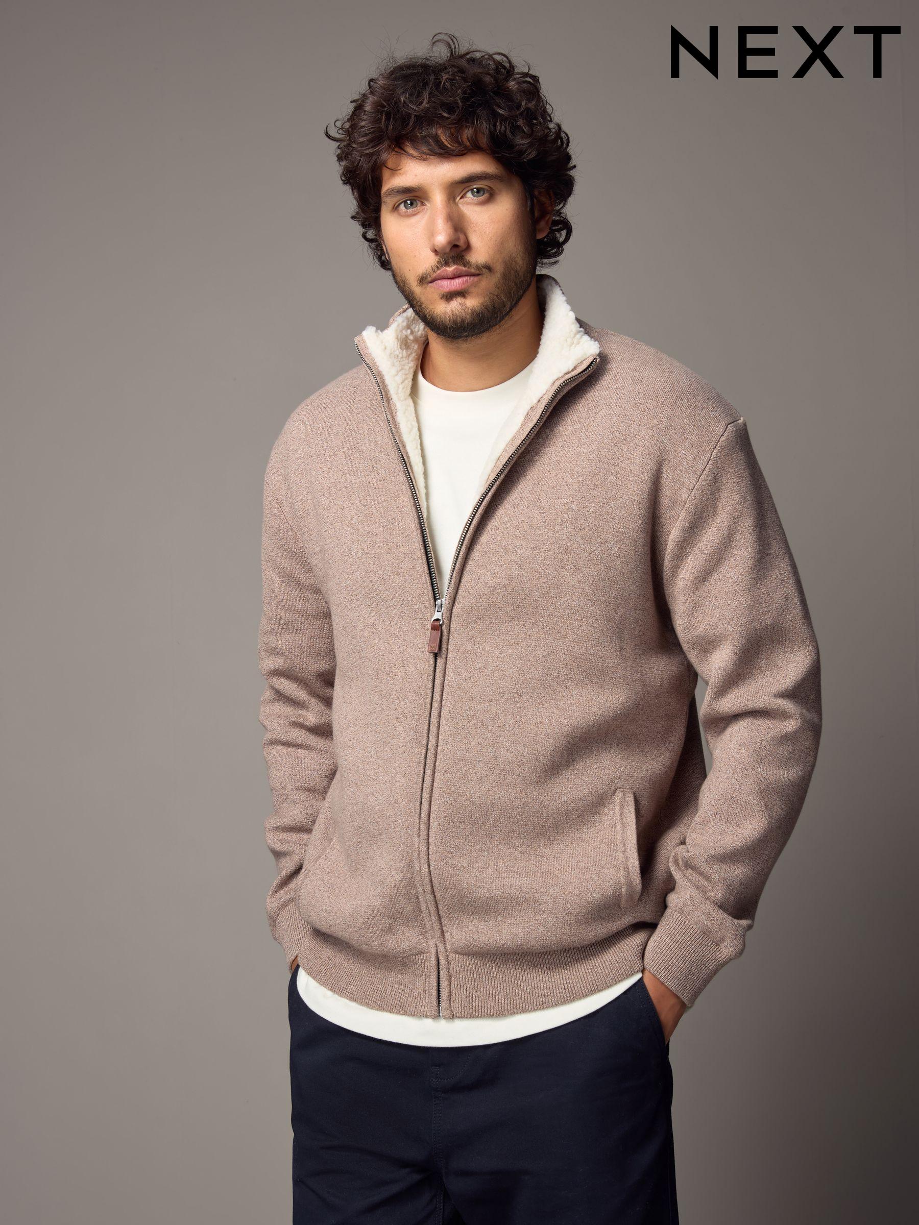 Men s Cardigans Chunky Shawl Zip Up Cardigans Next