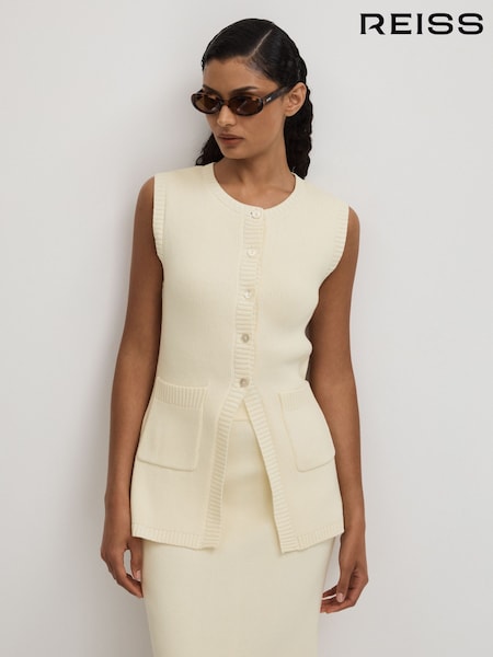 Anna Quan Knitted Cotton Sleeveless Cardigan (B90706) | €170