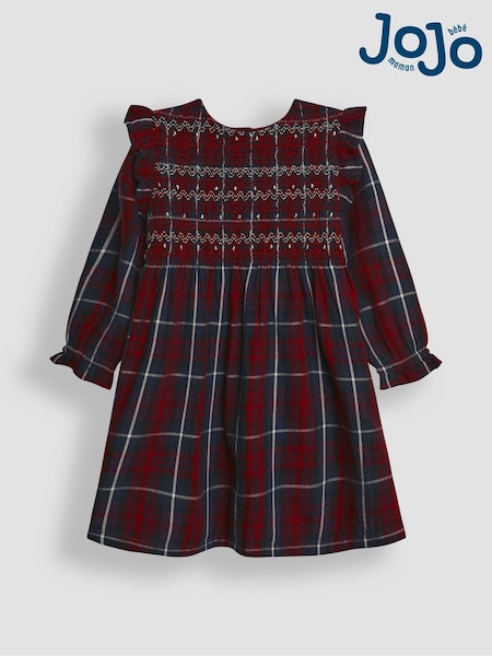 Rot - JoJo Maman Bébé Tartan Smocked Dress (B90822) | 57 €