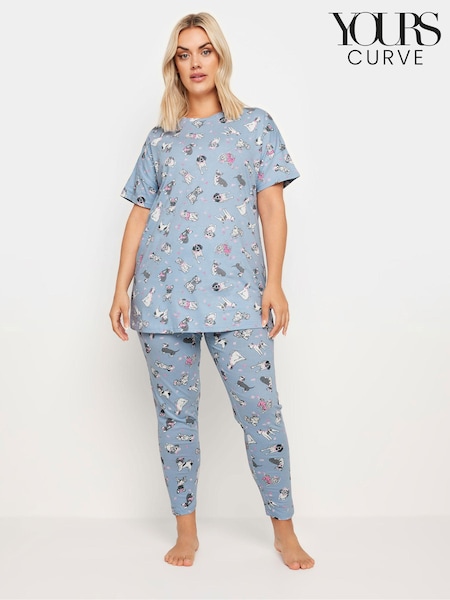 Yours Curve 100% Cotton Dog Print Pyjama Set (B90901) | ‏144 ر.ق.