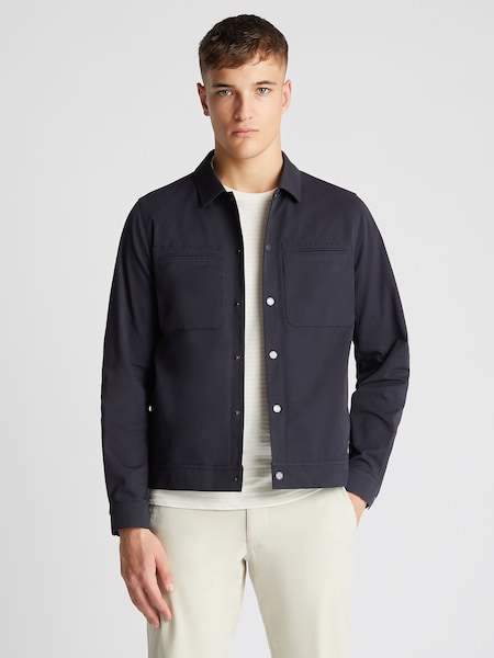 Remus Uomo Blue Regular Fit 100% Cotton Twill Utility Jacket (B90953) | €89