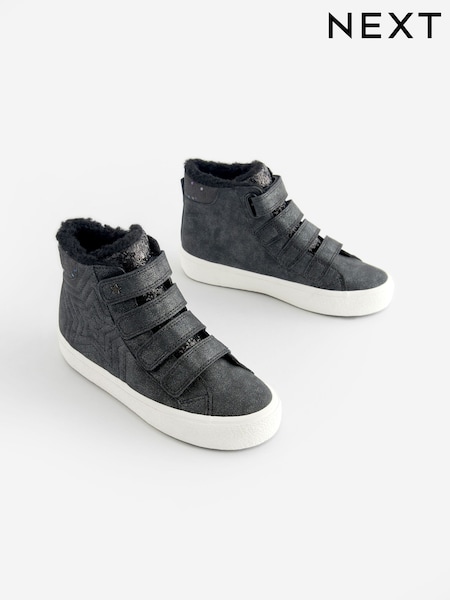 Black Wide Fit (G) High Top Trainers with Touch Close Fastening (B91027) | €23 - €30