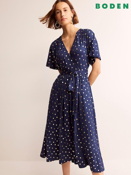 Boden Petite Kimono Wrap Jersey Midi Dress (B91062) | ‏228 د.إ.‏