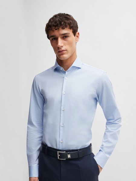BOSS Blue Regular-Fit Shirt In Structured Easy-Iron Stretch Cotton (B91115) | €63