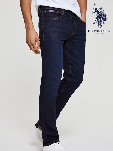 Kevyt Sininen - U.S. Polo Assn. Slim Fit Mens 5 Pocket Denim Jeans (B91132) | €95