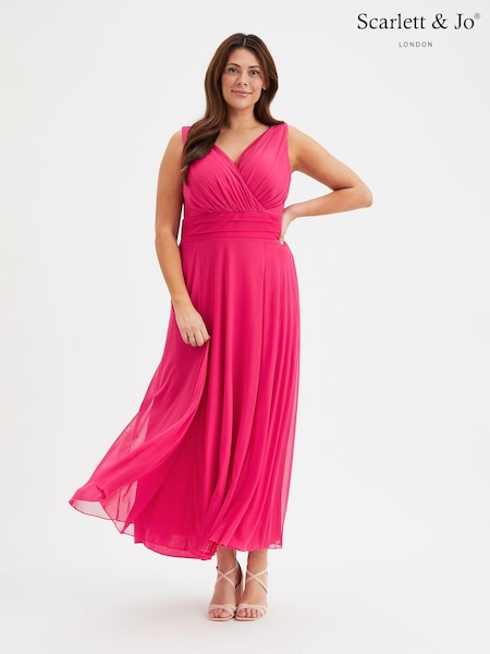 Scarlett & Jo Pink Nancy Marilyn Mesh Maxi Dress (B91143) | ₪427