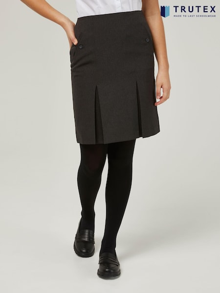 Trutex Grey 16" Twin Pleat School Skirt (10-16 Yrs) (B91217) | €37