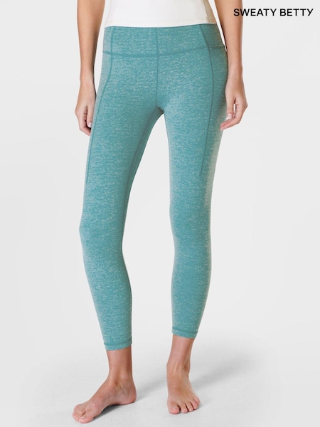 Sweaty Betty Reef Teal Blue Marl 7/8 Length Super Soft Yoga Leggings (B91235) | €56