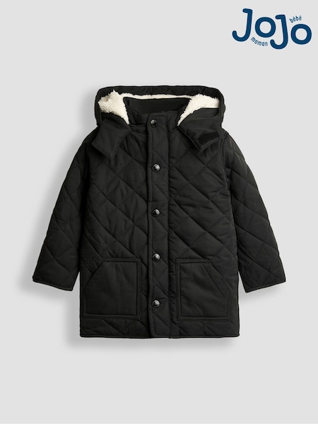 JoJo Maman Bébé Black Quilted Coat (B91416) | €83 - €90