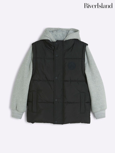 River Island Black Boys Hybrid Gilet (B91427) | AED142