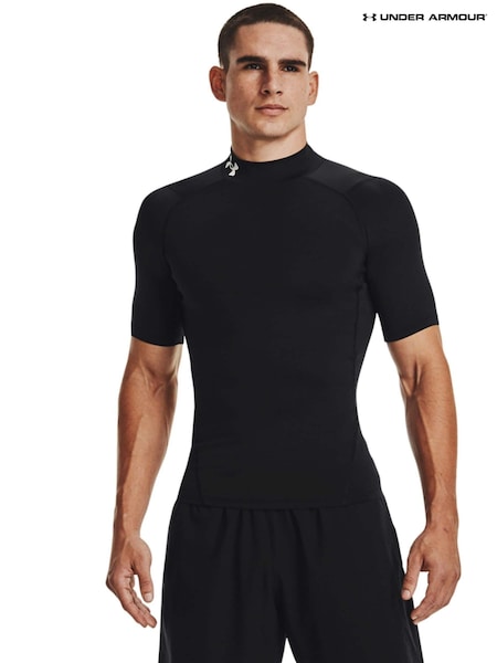 Under Armour Black Heat Geat Armour Mock Neck T-Shirt (B91510) | AED93