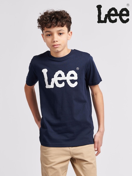 Lee Blue Boys Wobbly Graphic Print 100% Cotton T-Shirt (B91511) | €24 - €29