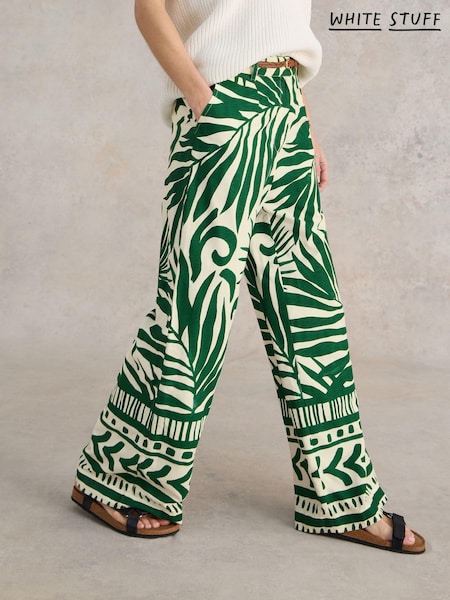 White Stuff Green Lucinda EcoVero™ Wide Trousers (B91556) | €38