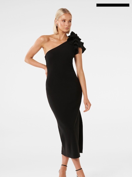 Forever New Black Celeste One Shoulder Ruffle Bodycon Dress (B91590) | € 120