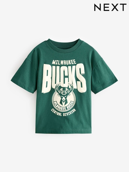 Green Milwaukee Bucks NBA Licensed 100% Cotton T-Shirt (3-16yrs) (B91612) | AED56 - AED67