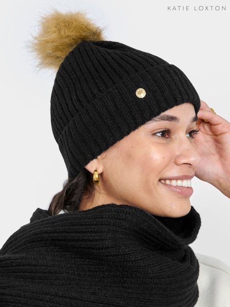 Katie Loxton Black Knitted Hat (B91634) | 49 QAR