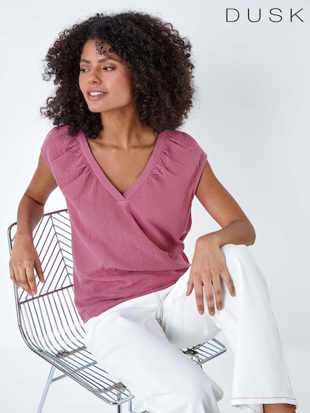Dusk Pleat Detail 100% Cotton Top (B91639) | ‏93 د.إ.‏