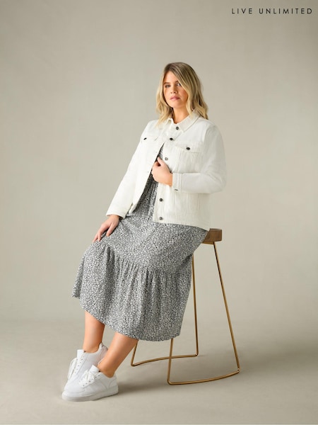Live Unlimited Cream Curve Denim Jacket (B91643) | €47