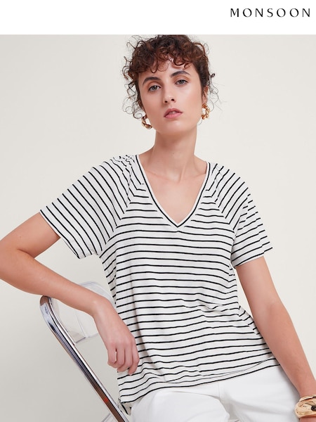Monsoon Saskia Stripe T-Shirt (B91675) | 163 LEI