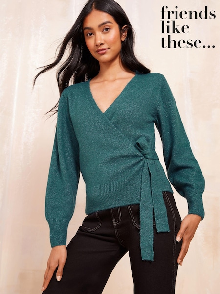 zelena - Friends Like These Cosy Knitted Tie Wrap Cardigan (B91771) | € 27