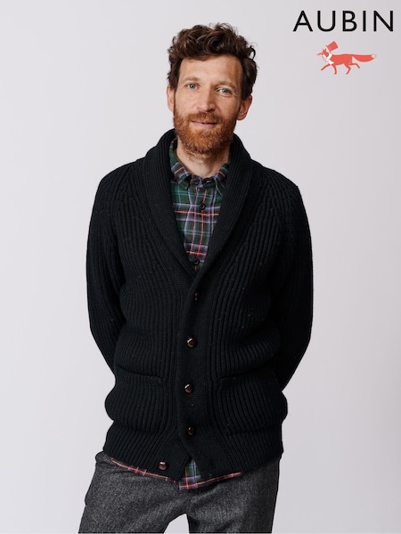 črna - Aubin Earl Shawl Collar Wool Cardigan (B91777) | € 296