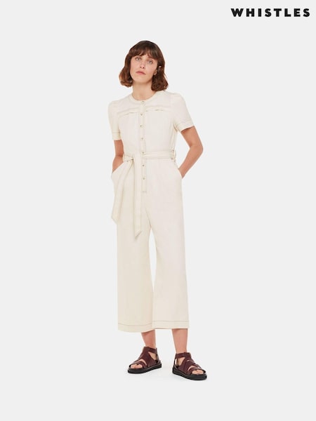 Whistles Alana 100% Cotton Denim Jumpsuit (B91830) | 211 €